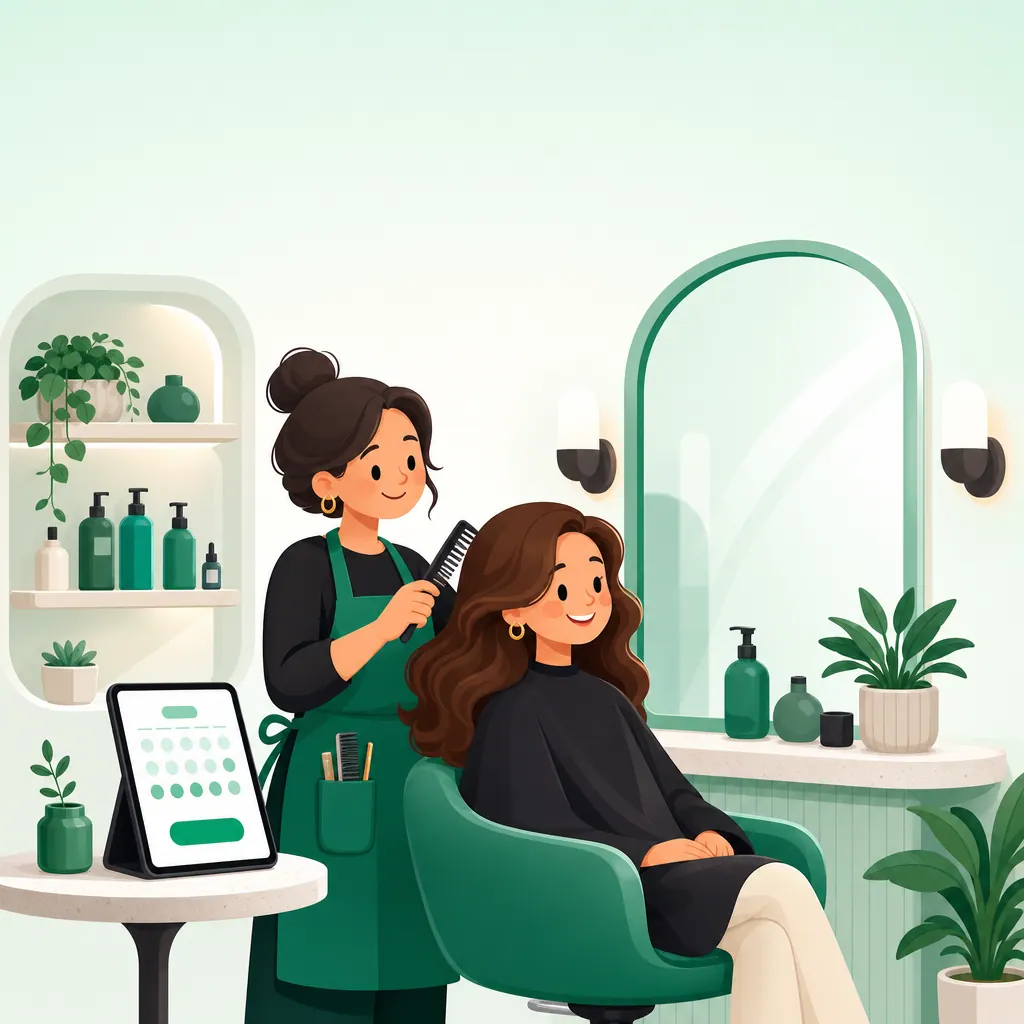 A salon operator guiding customers through bookings