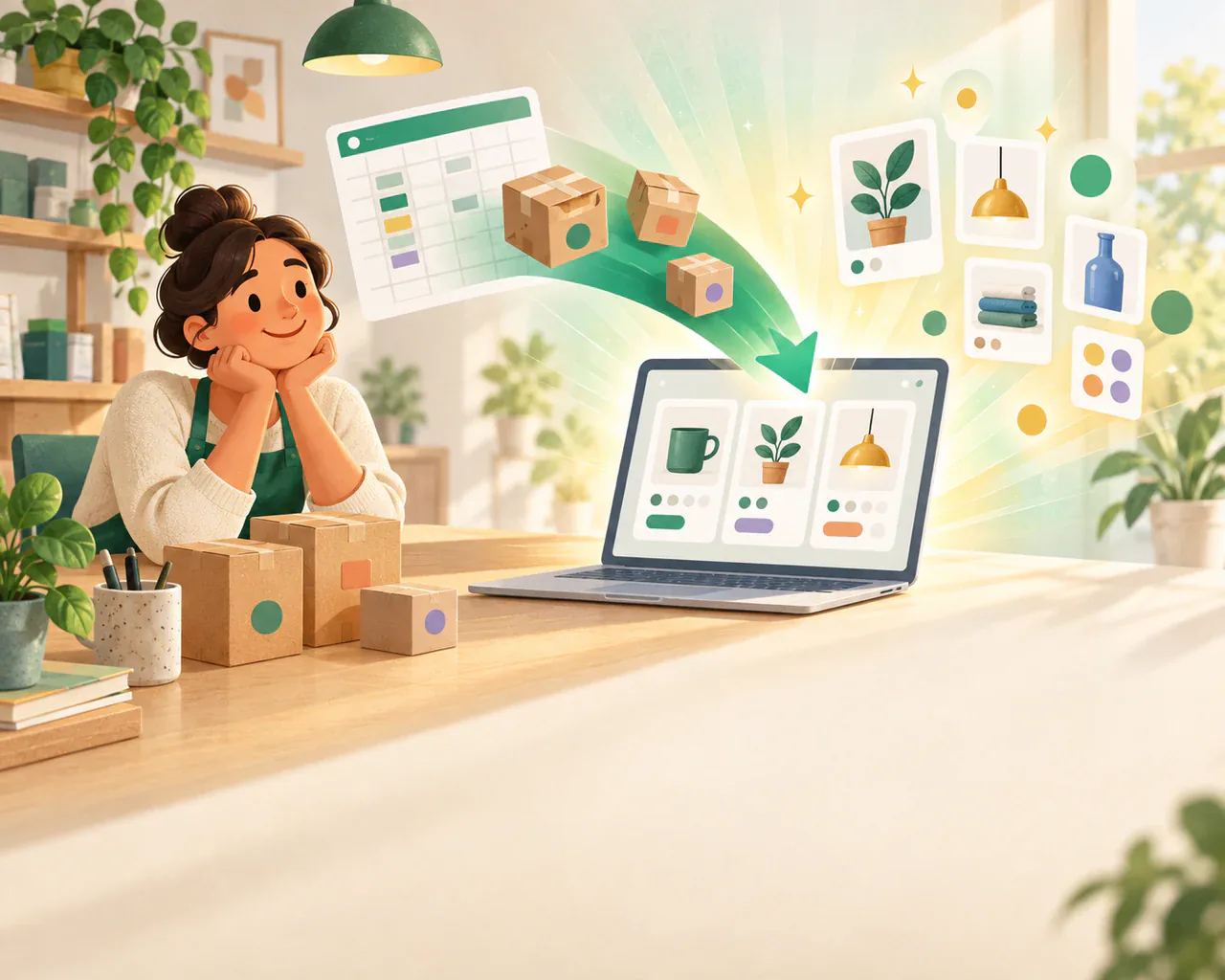 Owner at a laptop using the pointup import wizard