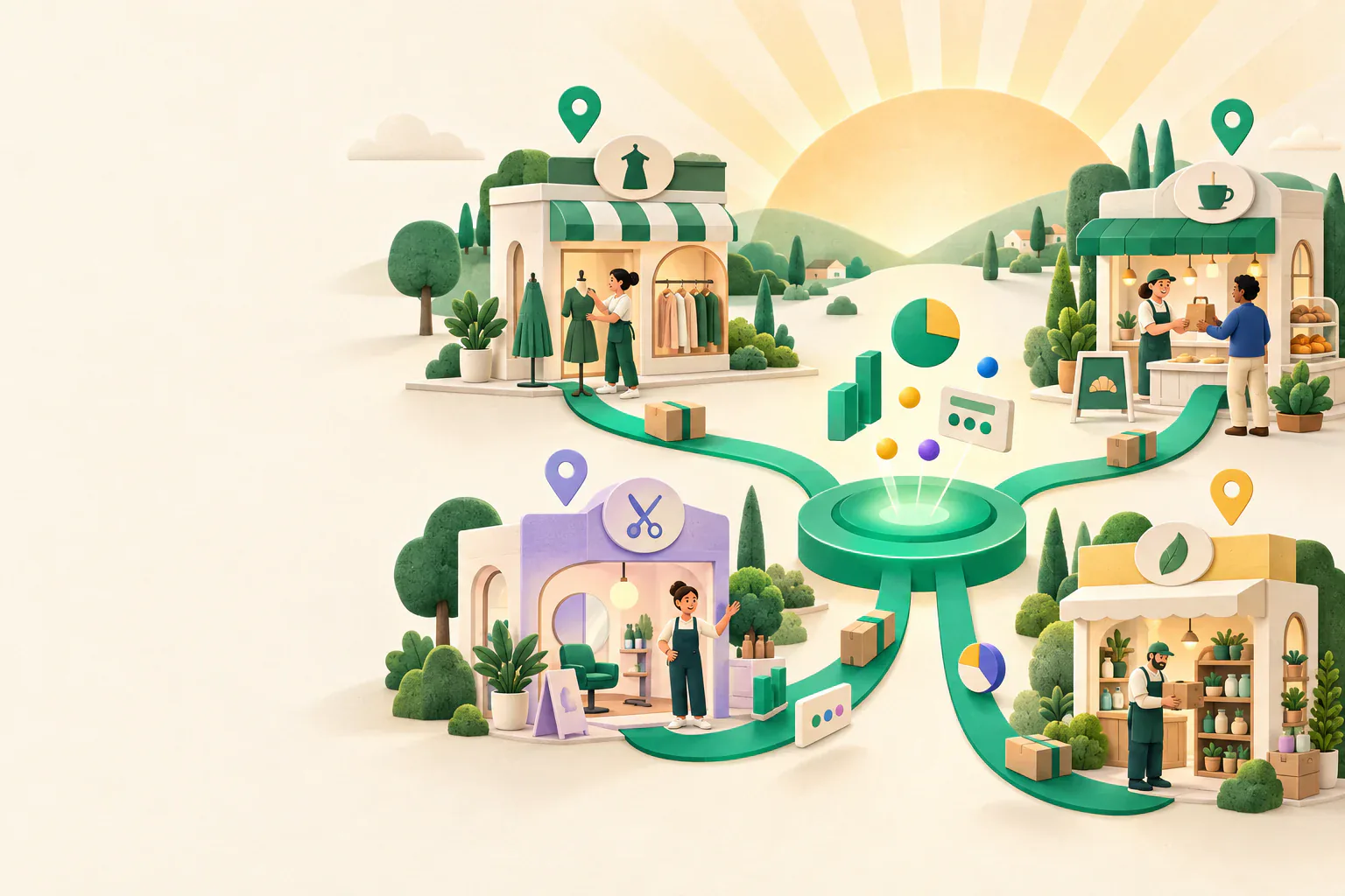 A connected network of pointup store locations